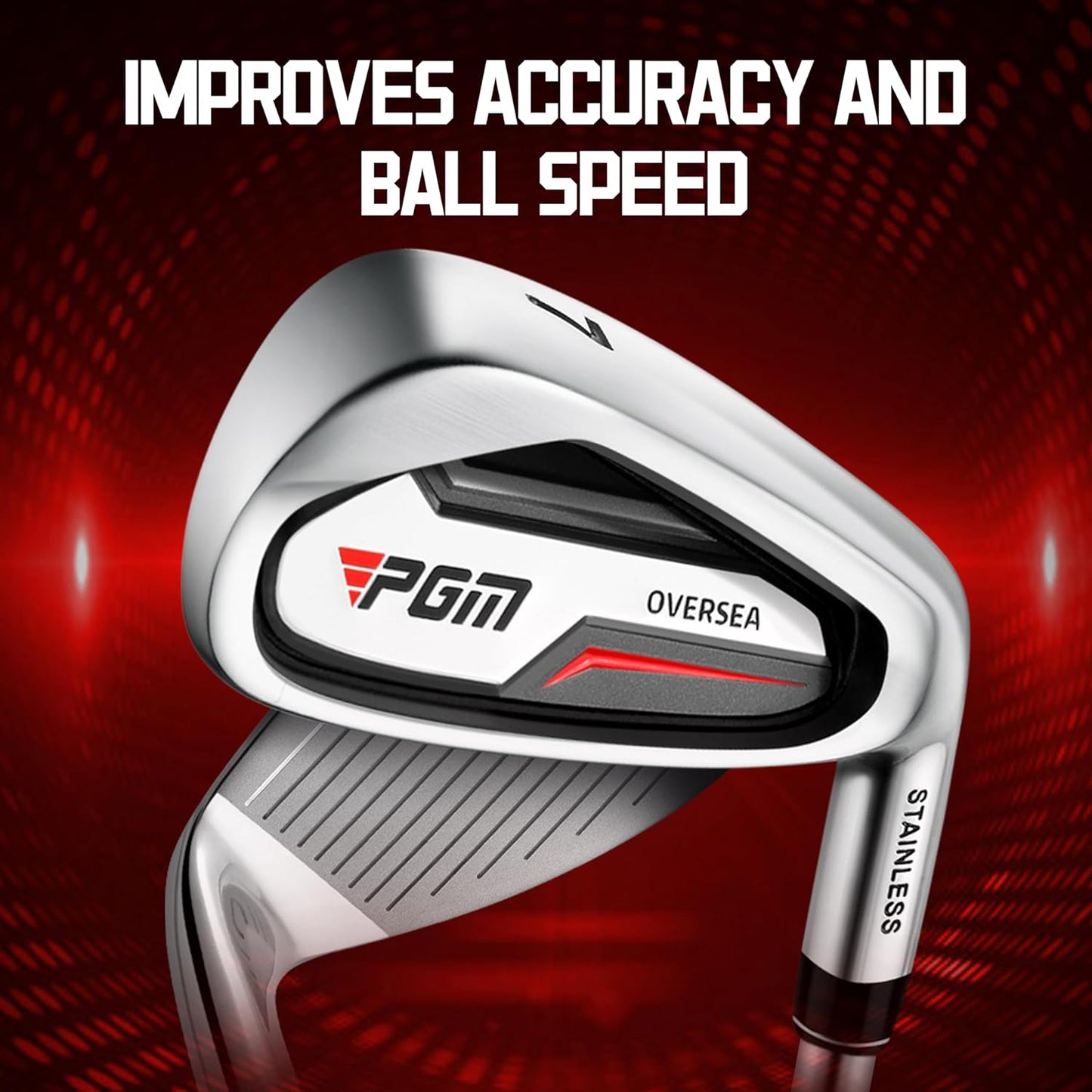 PGM Men's Oversea 9/12 Pieces Complete Golf Club Set with High-Strength Thin Face Design 460cc Driver High Forgiveness Ideal for Beginners