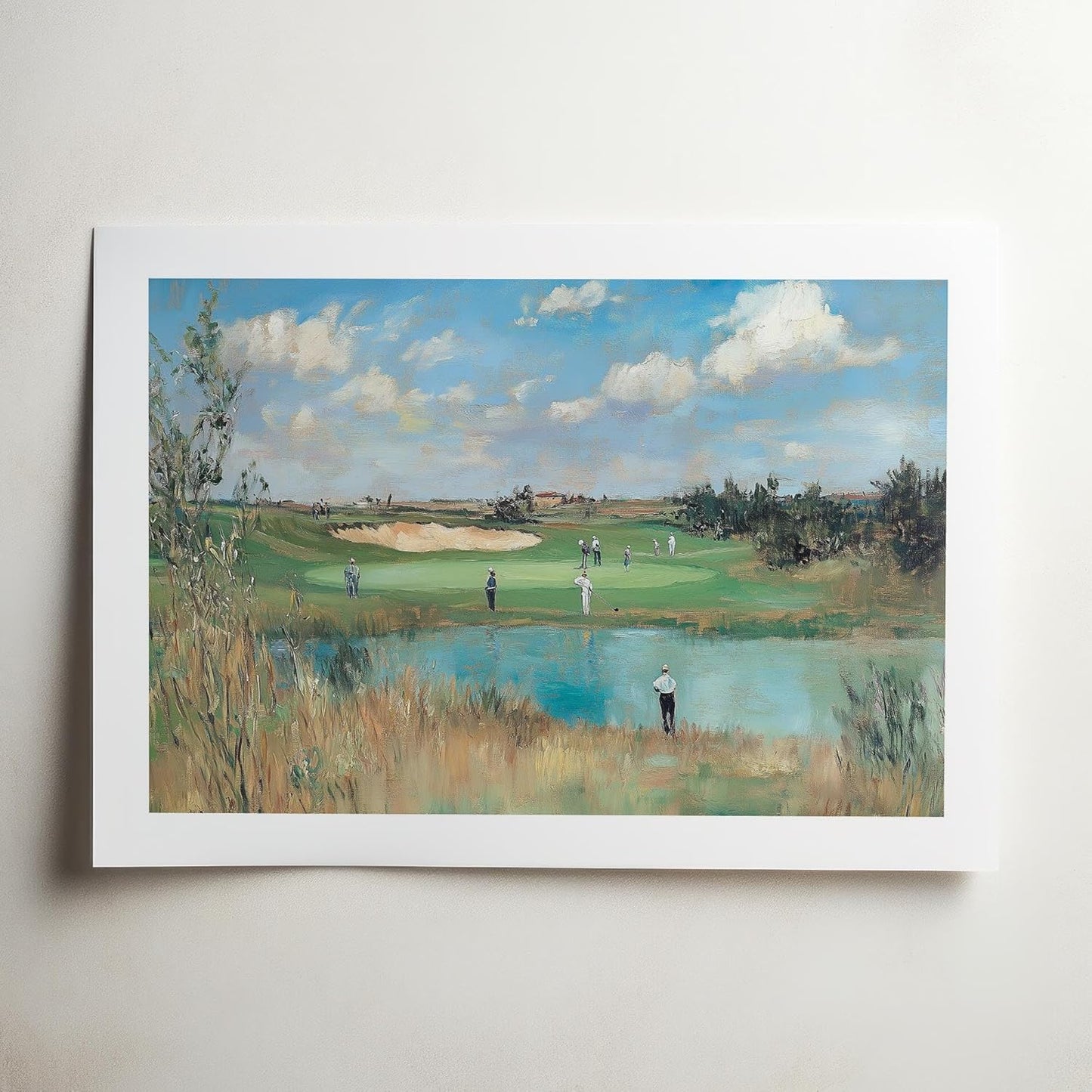 Vintage Golf Course Premium Giclee Fine Art Prints - Antique Style Golf Course Painting Posters, Golf Wall Art, Aesthetic Golfing Poster for Home Office Decor, Ready to Frame
