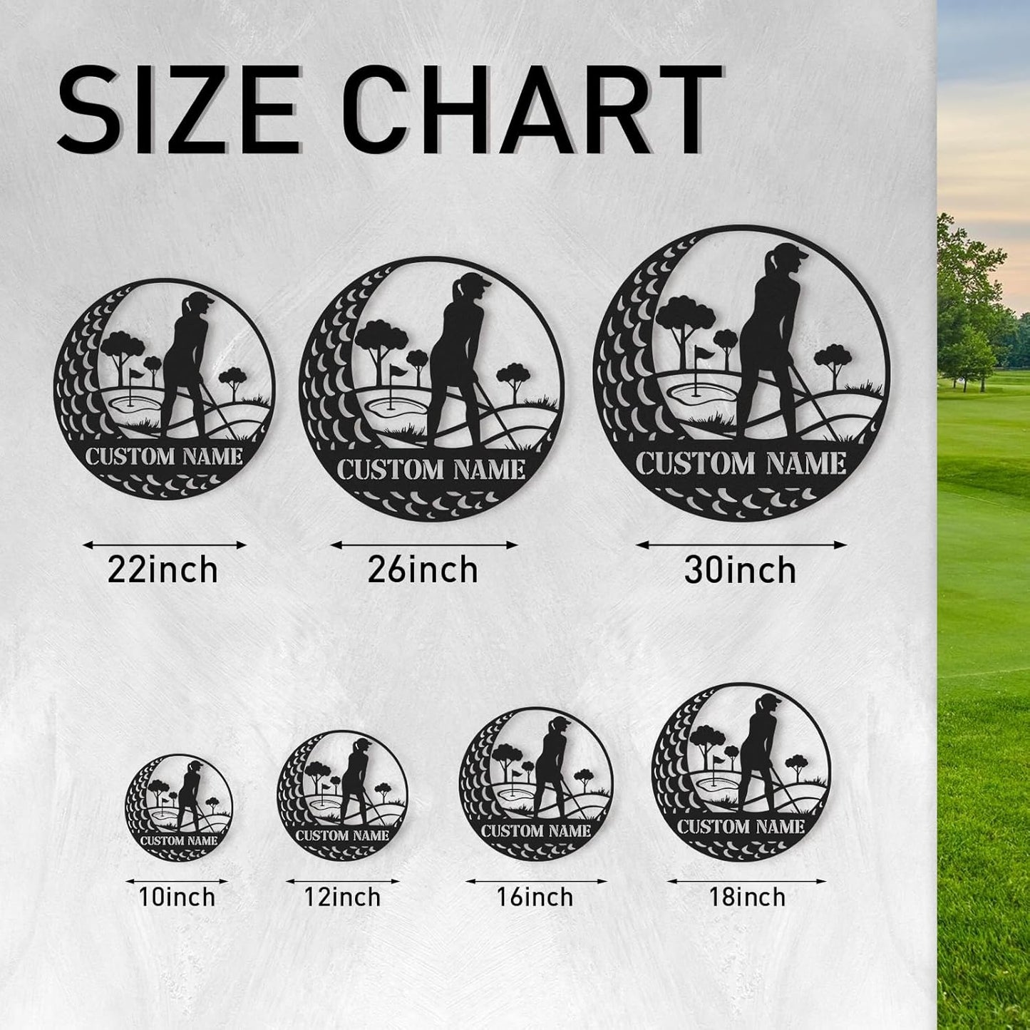 Personalized Golf Metal Wall Decor, Custom Name Sign, Porch Signs Outdoor, Home Deocr, Vintage Golf Wall Art for Office Garage Bar Pub, Personalized Golf Gifts for Women Mom Wife Girl Color02