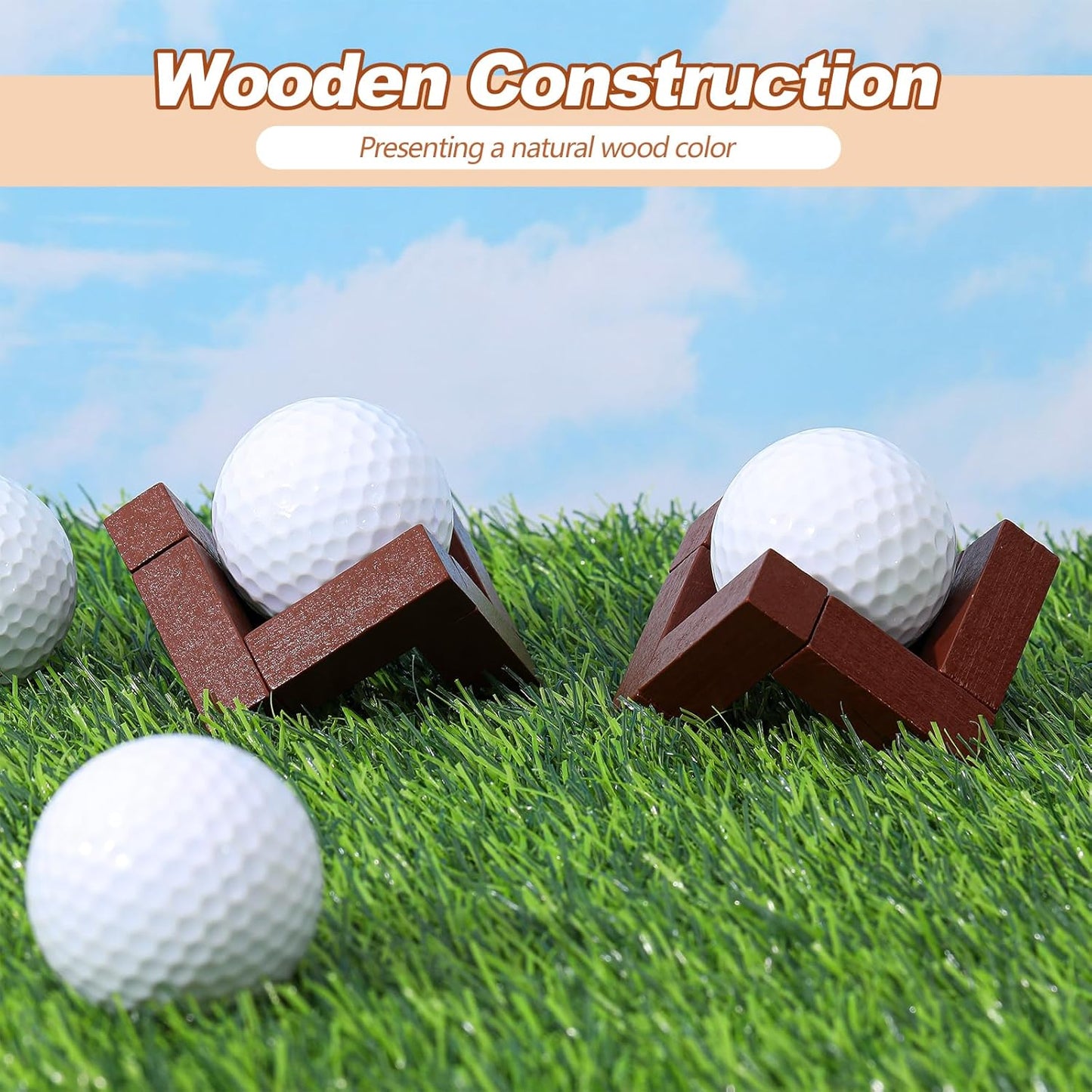 3 Pack golf ball display stand 1.97 Inch Wooden Golfball Display Case Baseball Rack Holder for Souvenir Collections Tabletop Decor Men Golf Enthusiasts(Walnut Color)