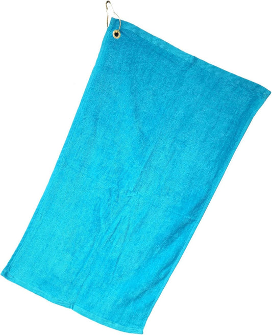 Cotton Golf Bag Towel with Clip (Turquoise)