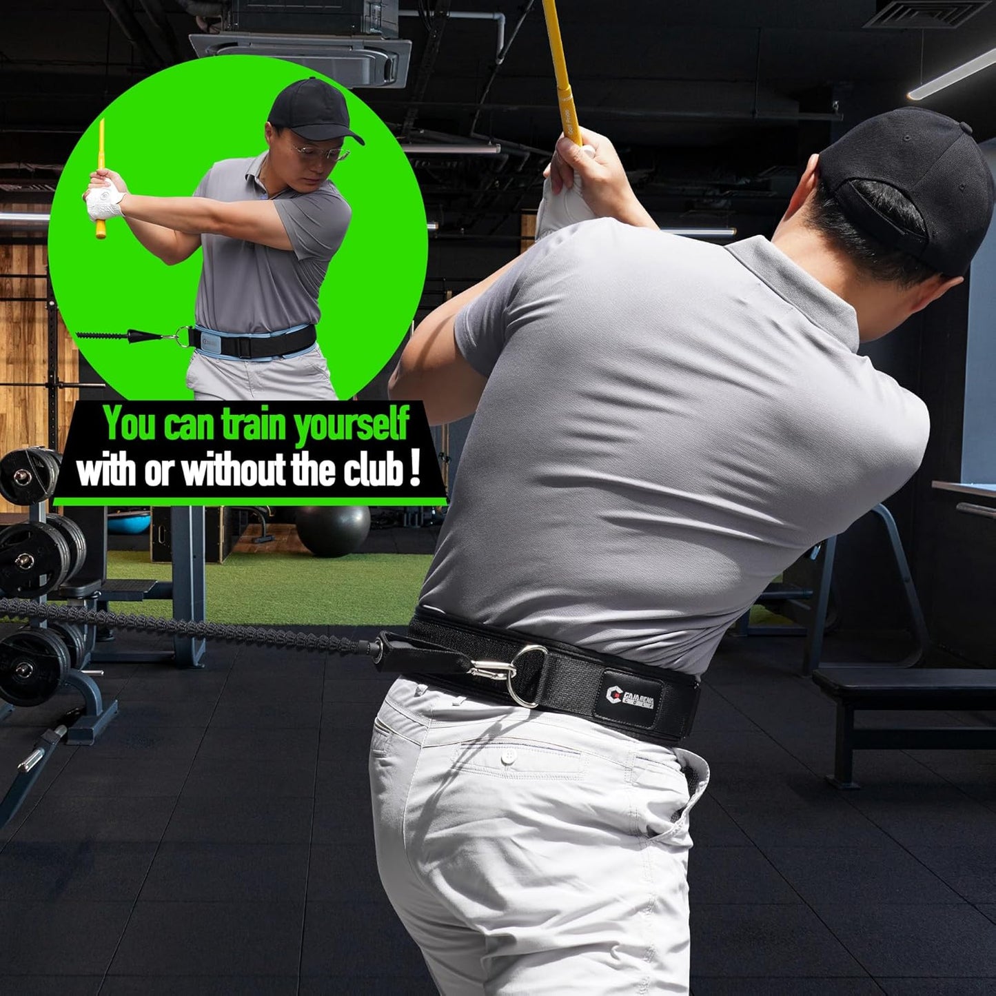 GAIARENA Golf Core Strength Trainer Swing Power Training Equipment, Golfing Exercise Resistance Bands Indoor Golf Fitness Equipment to Improve Speed Strength Flexibility Rotation Swing Posture