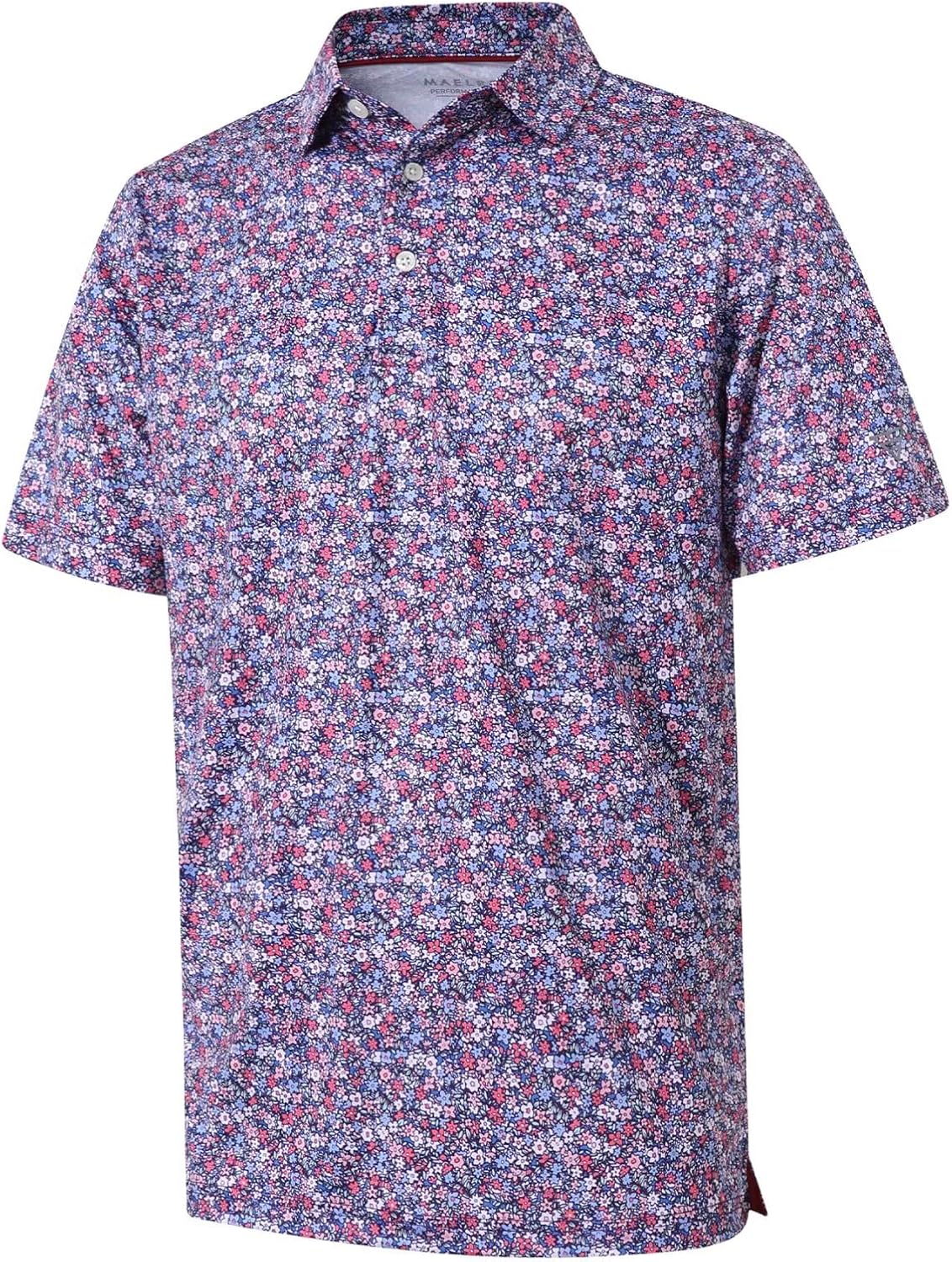 Golf Shirts for Men Dry Fit Short Sleeve Print Performance Moisture Wicking Polo Shirt