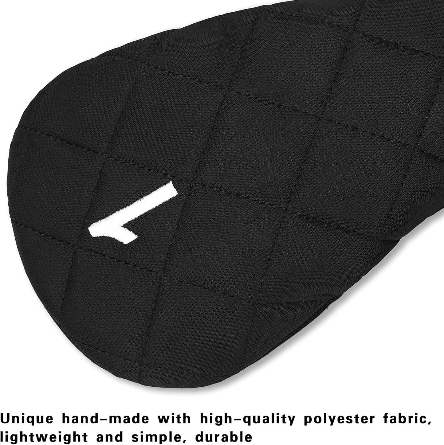 Golf Head Covers Driver Fairway #3#5 Hybrid USA Flag for Club Men Women, (Black or White)