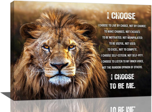 Lion Wall Art, Motivational Pictures Wall Decor God Says You Are Canvas Prints Framed Artwork Paintings Poster Home Office Decorations For Bathroom Bedroom Living Room Kitchen 24l X 16w