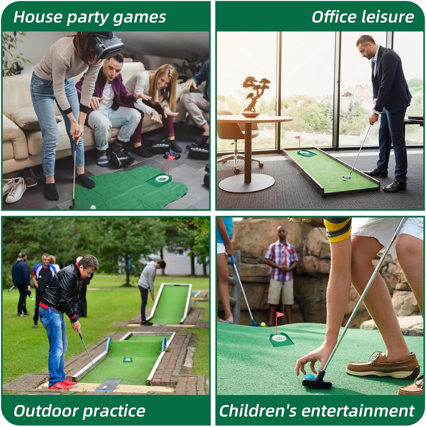 9 Pcs Golf Putting Cup with Flag, Practice Training Aids for Indoor Outdoor Use, Putting Green Hole for Adults, Home Office Garage Yard
