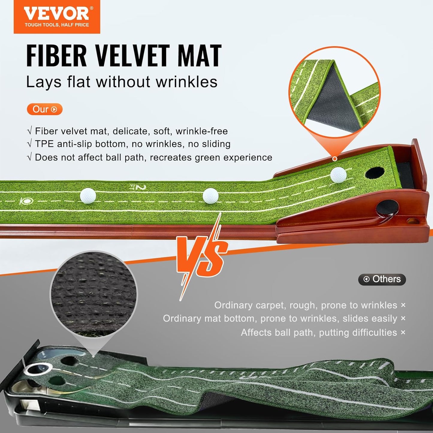 VEVOR Golf Putting Mat, Putting Green Indoor, Putting Matt for Indoors, Sports Spin n Putt Golf Game, Perfect Practice Putting Mat, Golf Putting Mats Practice Auto-Ball Return