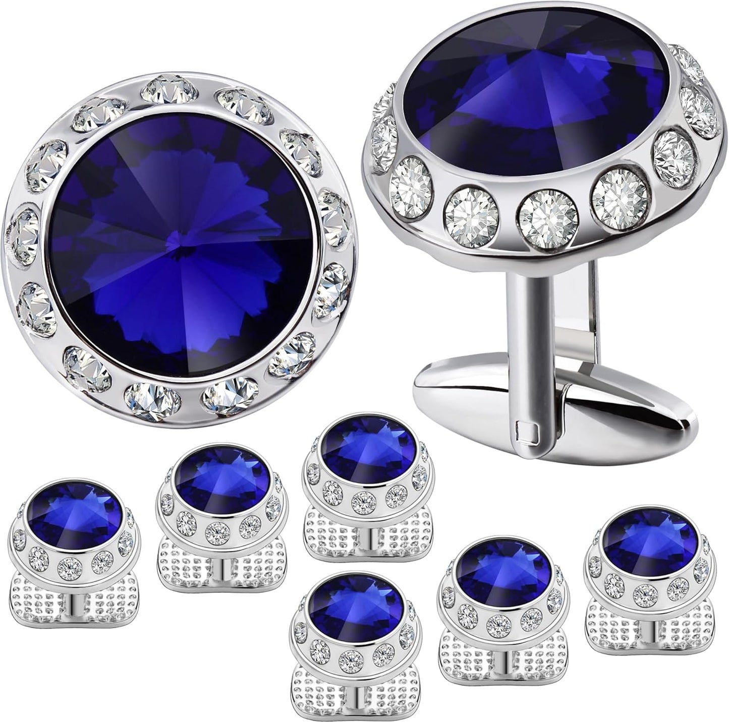 HAWSON Birthstone Tuxedo Studs and Cufflinks Set for Men's Suit Tuxedo Formal Dress Shirt Wedding Business Party Accessories