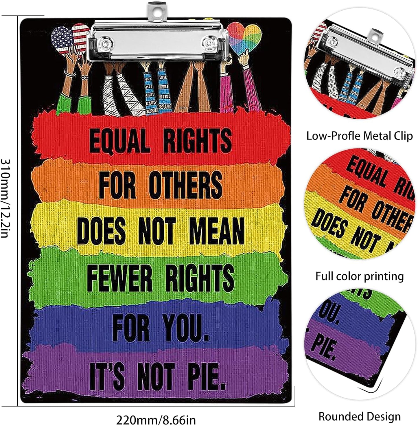 Plastic A4 Clipboards, Cute Fashion Clipboard Decorative, 12.2" x 8.7" Standard A4 Size Clipboards, Plastic Acrylic Clipboard for Teacher, Social Worker, Students,Women, Office Supplies (Black)