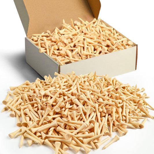 FINGER TEN Bamboo Golf Tees Wood 1 1/2 2 3/4 3 1/4 Inch Wooden Short Long Tee Color Bulk 250/500/1000/2000 Count for Men Women Kids in Red Pink USA Flag