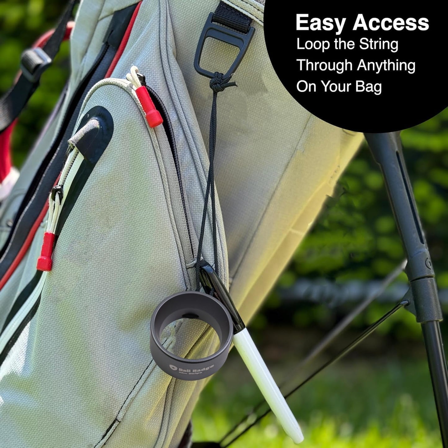 Ball Badge Aim Stripe - 360 Degree Golf Ball Line Marker Kit with Golf Bag Attachment for Perfect Alignment and Precision Putting