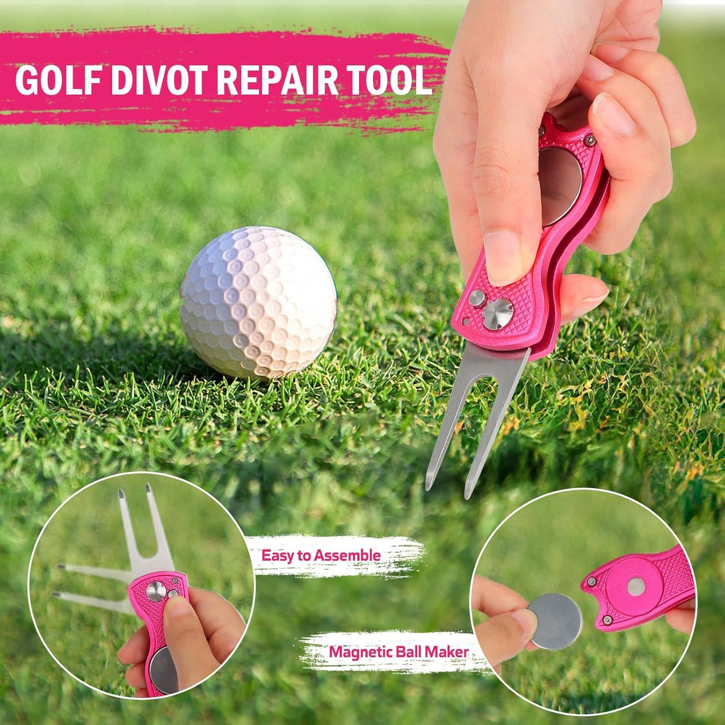 Golf Club Cleaning Kit with Golf Club Cleaner with Water Golf Towel Divot Repair Tool Groove Sharpener Golf Ball Alignment Kit Complete Golf Cleaning Kit Golf Accessories for Women Men