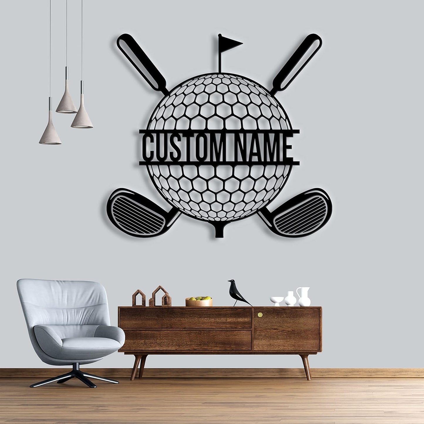 Personalized Man Golfer Name Sign Decoration For Room Metal Wall Art With LED Light, Birthday Gift For Men, Home Decor, Gift For Dad, Son, Sports Lovers, Christmas Gift