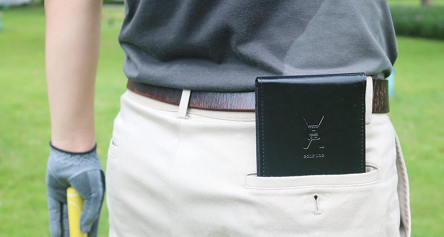 Handy Picks Leather Golf Scorecard Holder | Yardage Book Cover | Scorecard n Pencil Included