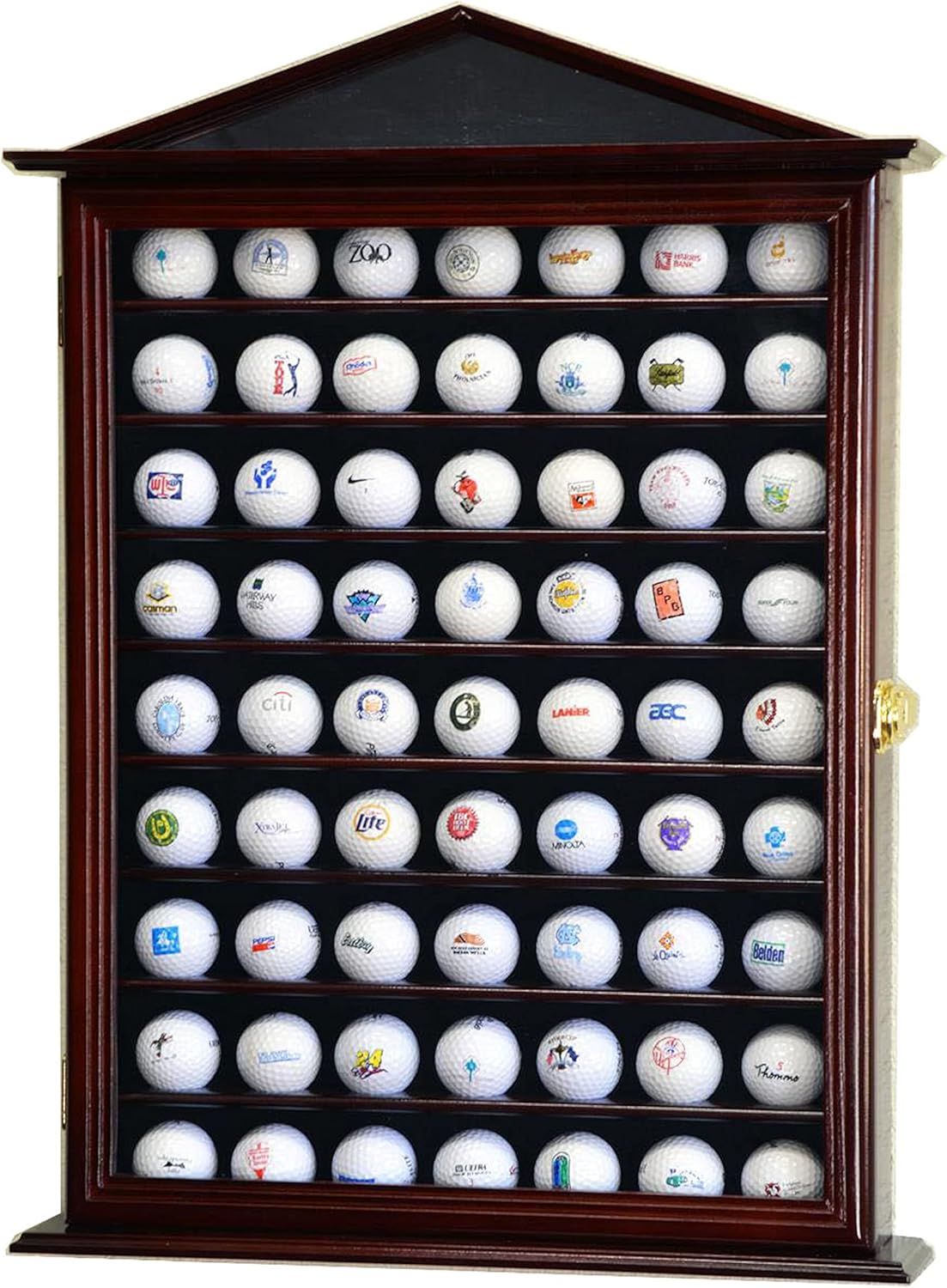 63 Golf Ball Designer Display Case Cabinet (Cherry)