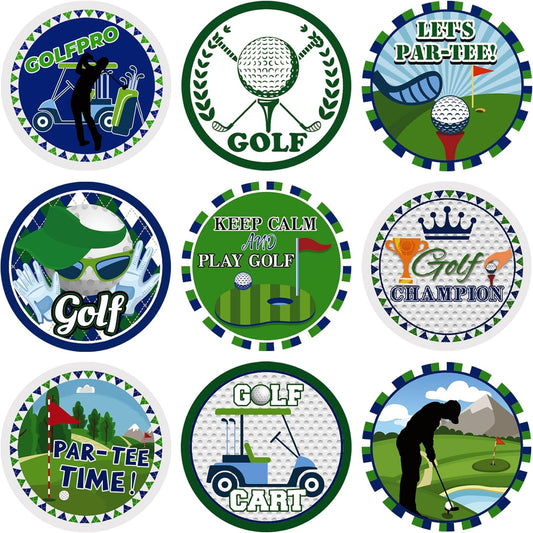 20 Sheets Sports Party Round Sticker Labels Decoration, Par Tee Golf Decals Party Supplies Favors, Round Golf Envelope Seals Paster for Party Decorations (1.5 Inches)
