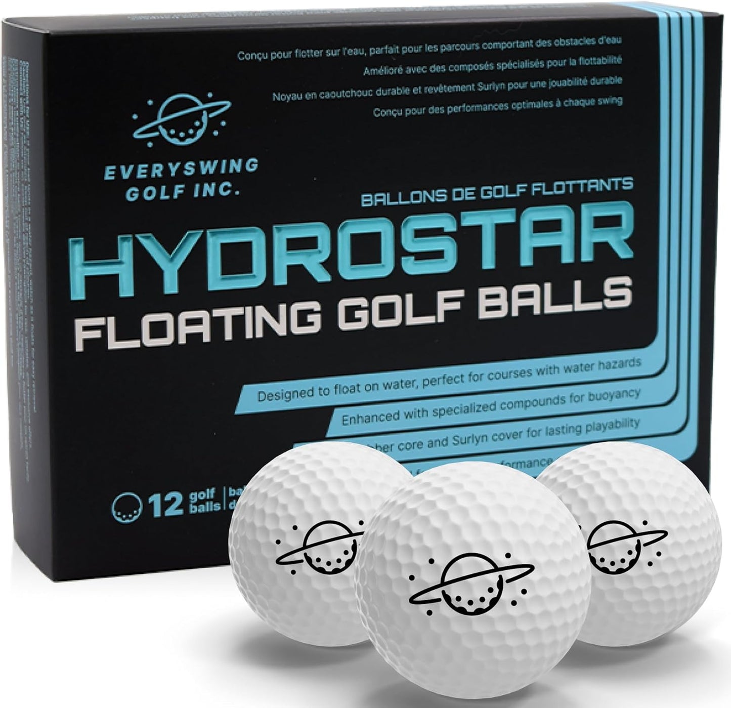 HydroStar Floating Golf Balls – Lightweight Golf Balls for Water Hazards & Pool Practice - Golf Balls That Float in Water