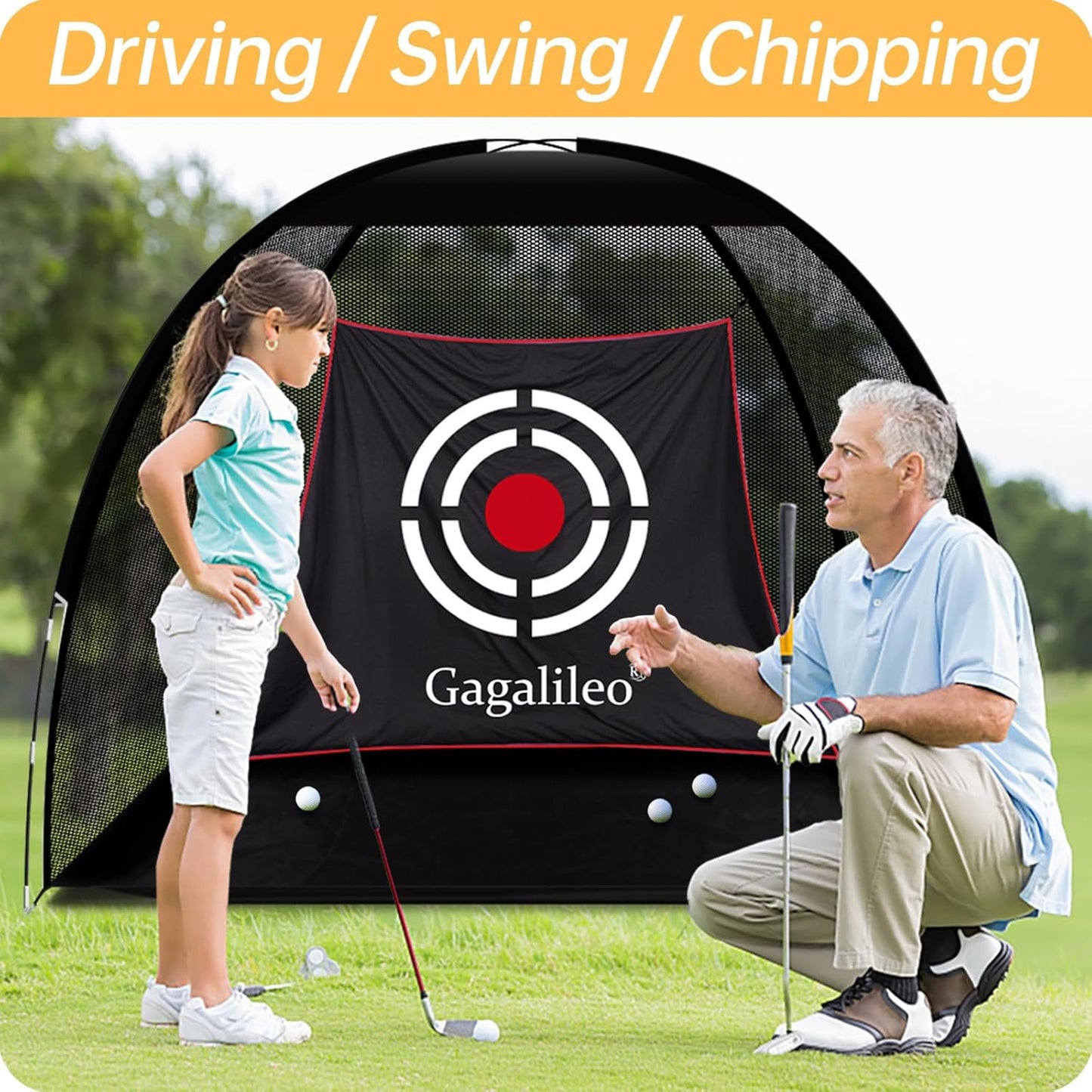 Gagalileo Golf Training Net for Teens & Beginners: with Target Portable for Backyard Indoor Outdoor Hitting Practice