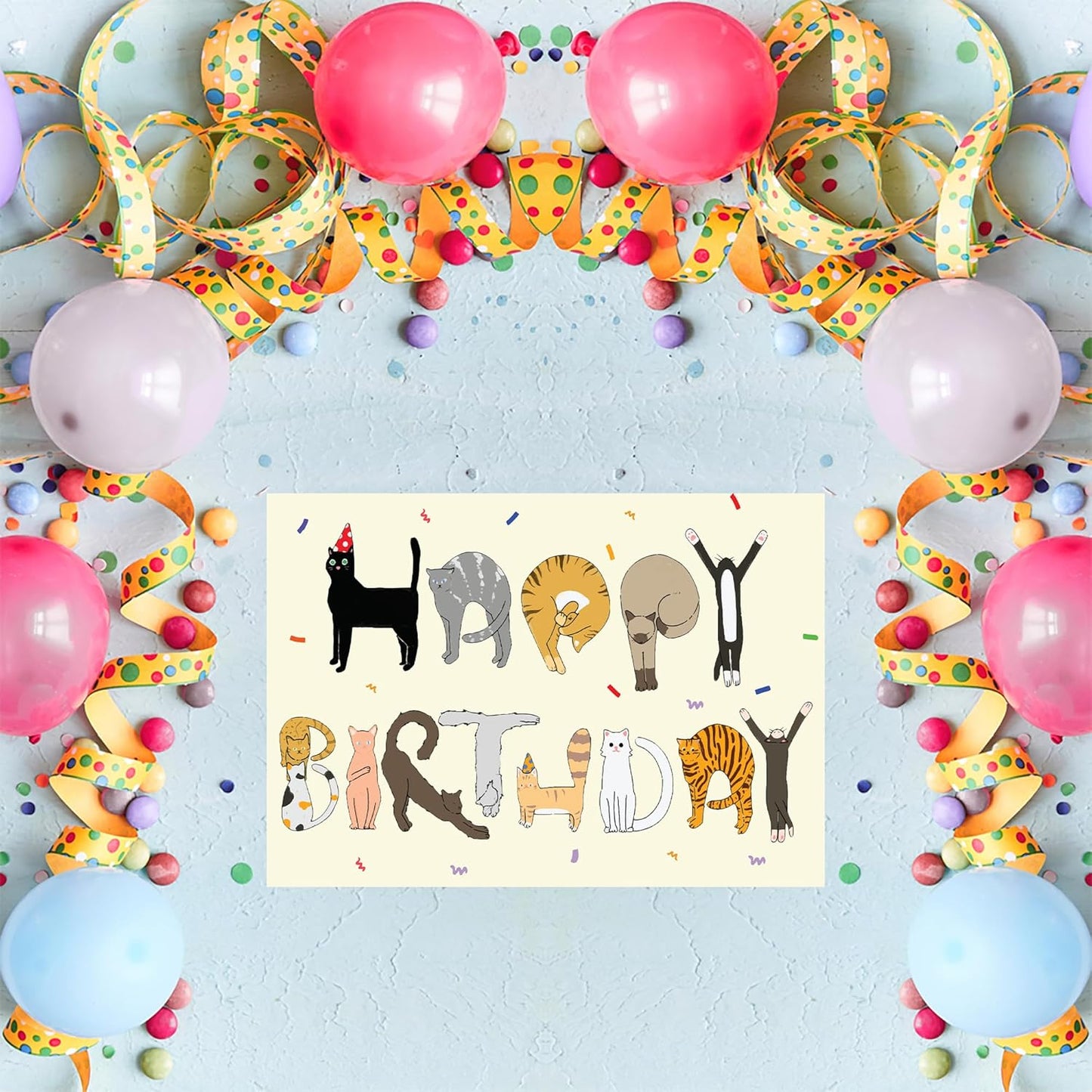 Cheerin Happy Birthday Card for Him or Her - Funny Birthday Card - Humourous Greeting Card - Cat Birthday Card for Cat Lovers Men Women