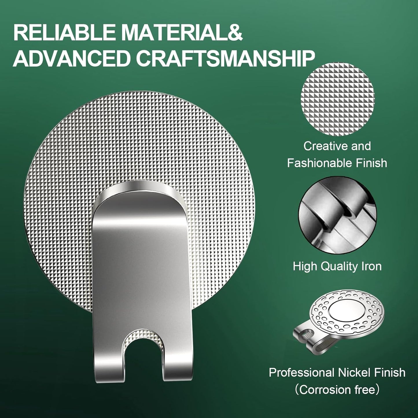 Magnetic Golf Ball Marker Hat Clip Golf Ball Marker Caps Holder Professional Golf Training Aids Accessories,6 Pieces (Golf Ball Marker Not Included)