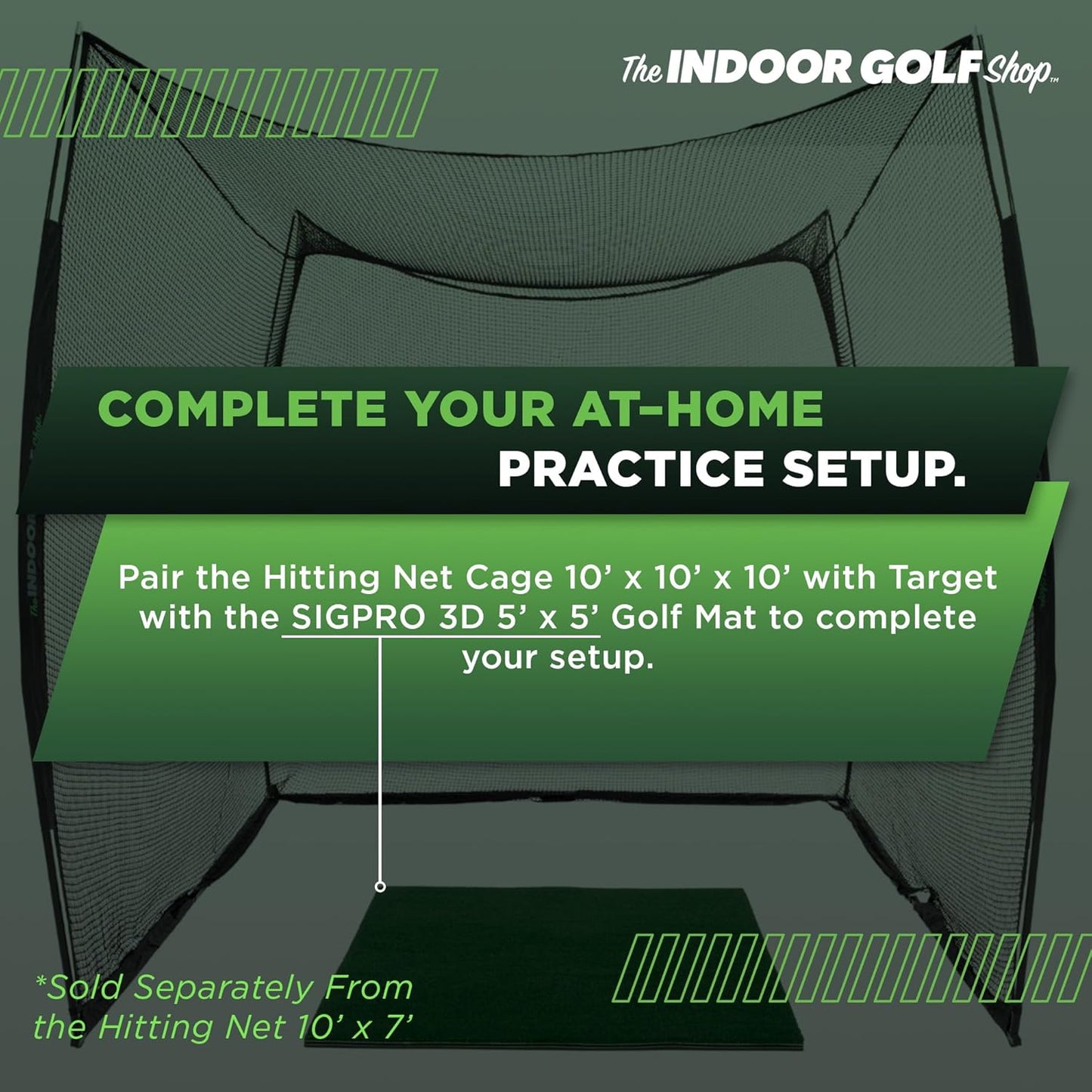 Hitting Net with Target Knotless Golf Net for Indoor and Outdoor Practice - Arrives Ready to Assemble and Use