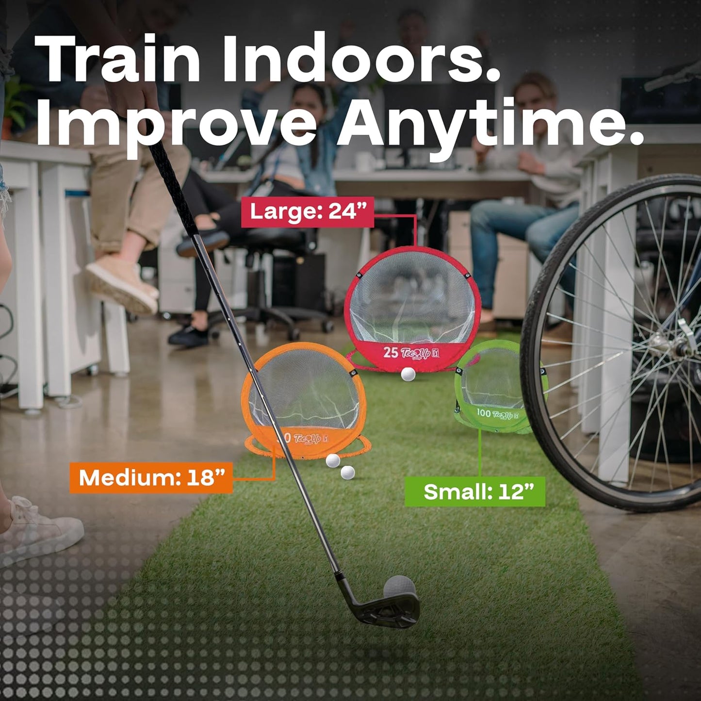 PGA Tour Golf Practice Aids by Golfgen: Premium Chipping Nets, Putting Rings, & Targets, Indoor & Outdoor Training, Improve Accuracy & Control, Master Putting and Chipping, Portable for On The Go