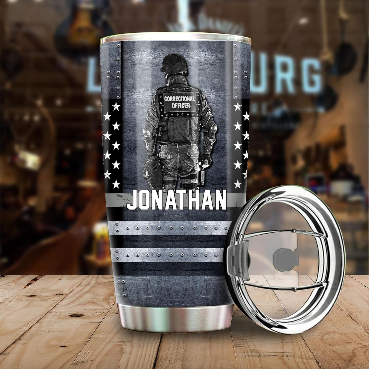 Correctional Officer Tumbler - Thin Silver Line Corrections American Flag, Thin Gray Line Corrections - Corrections Officer Gifts - Corrections Department Graduation Retirement Gifts - 20oz Tumbler