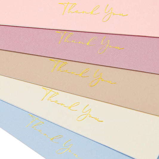 Crisky Ombre Thank You Cards with Envelopes & Stickers， 25 Pack Bridal Shower Graduation Thank You Cards Small Business, Wedding Baby Shower Birthday Funeral Notes Bulk