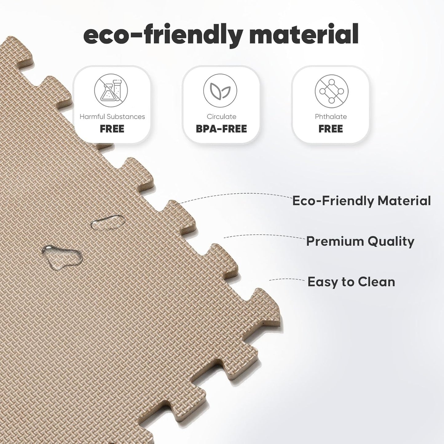 Home Gym Mat, Puzzle Exercise Mat, EVA Interlocking Foam Floor Tiles for Home Workout Equipment and Kids' Play Areas - Blue, 24 in x 24 in x ½ in - (Brown, 12 Pack (48 SQ FT))