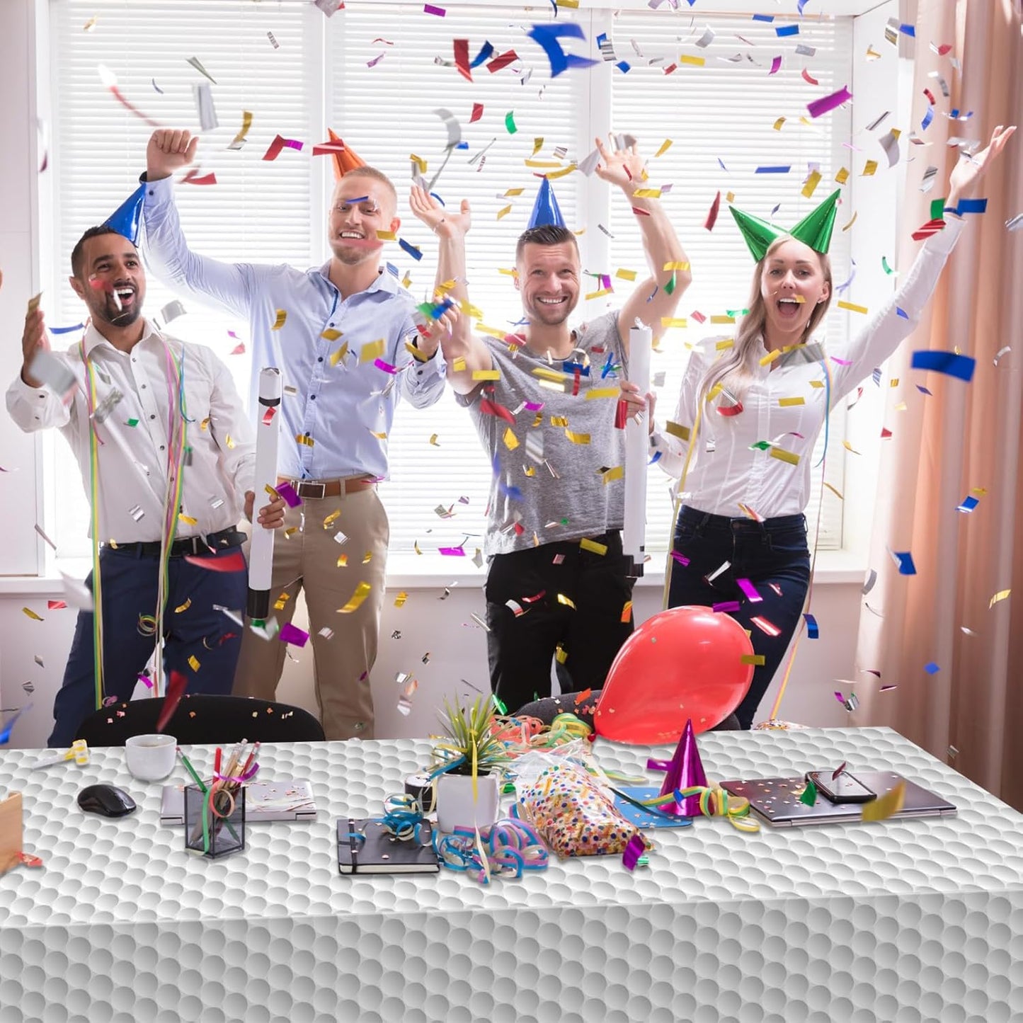 Mixweer 6 Pcs Golf Party Decorations 54 x 108 Inch Disposable Plastic Touchdown Table Cover for Golf Birthday Party Decorations