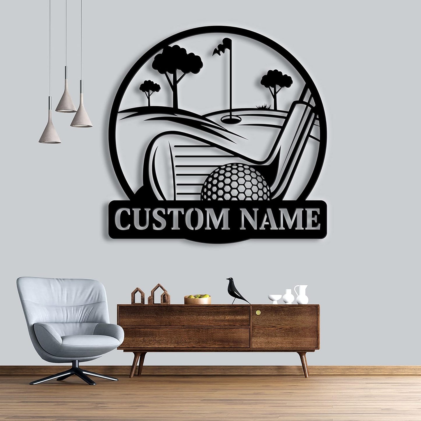 Personalized Men_s Golf Monogram Metal Sign LED Light, Wall Art Decor, Sports, Golfing, Golf, Metal Signs, Home Living Decor, Home Decor, Gift For Dad, Son, Sports Lovers, Christmas Gift