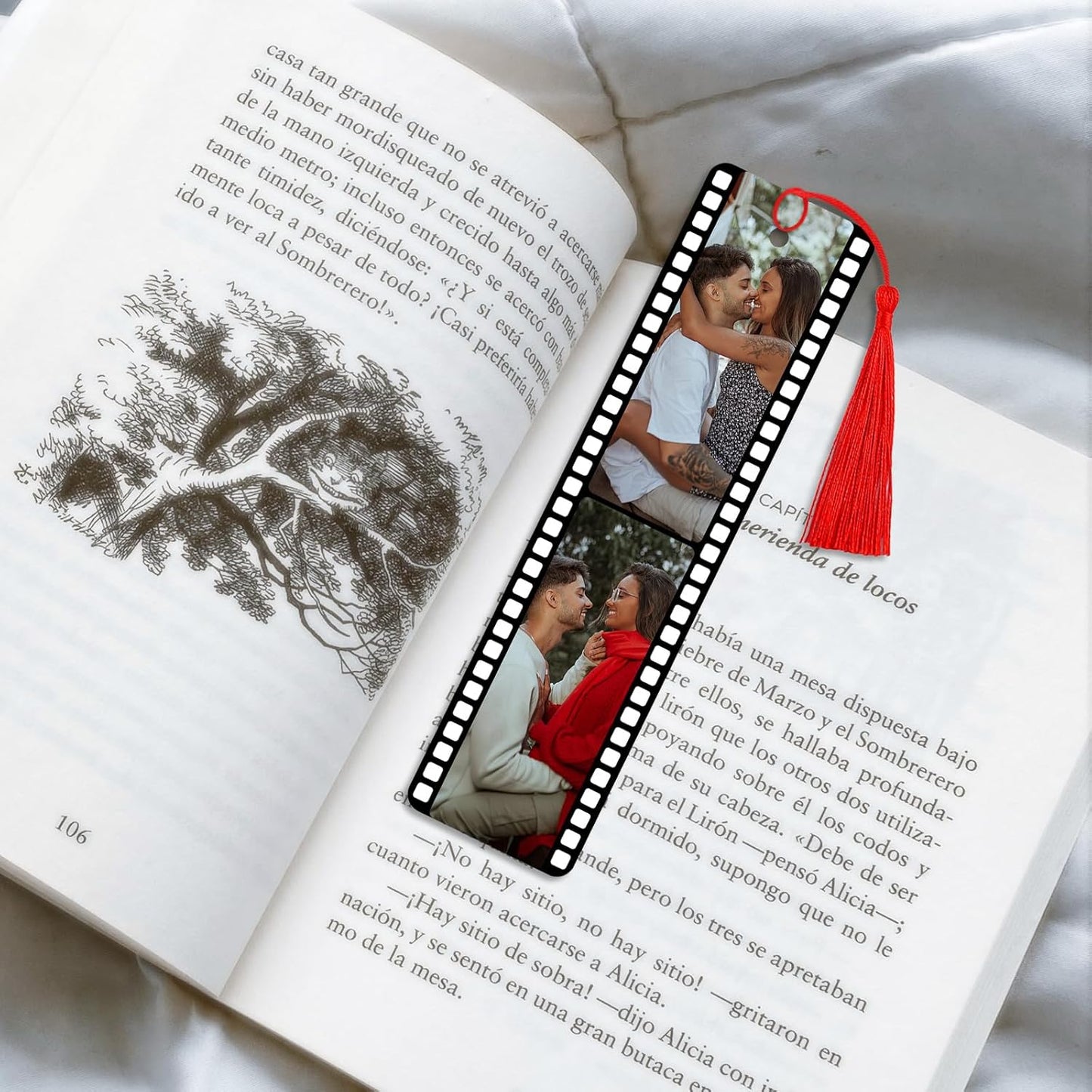 Custom Metal Bookmark with Tassels Personalized Photo and Text Bookmarks for Book Lovers Women Men Kid Adult
