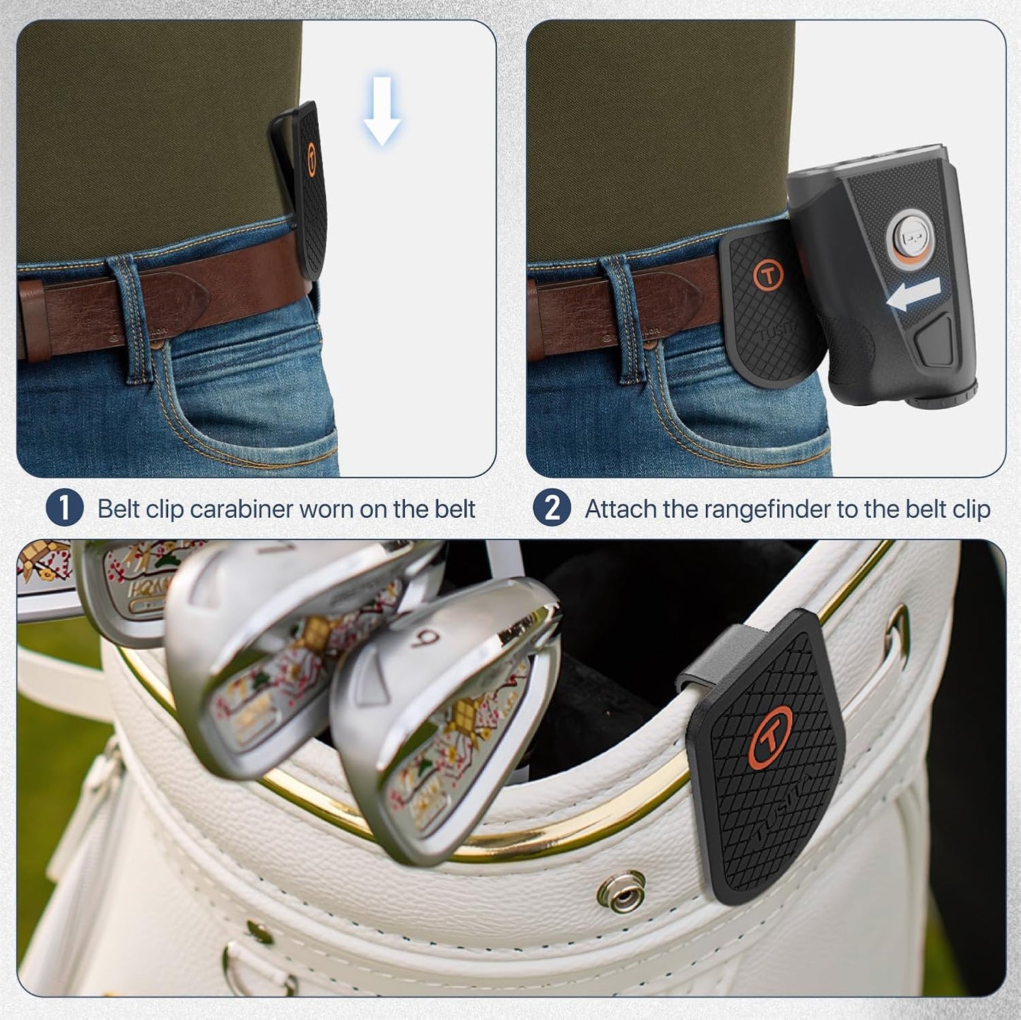 TUSITA Golf Steel HUB - Belt Clip Compatible with Bushnell Magnetic Golf Laser Rangefinders, Magnet Accessories
