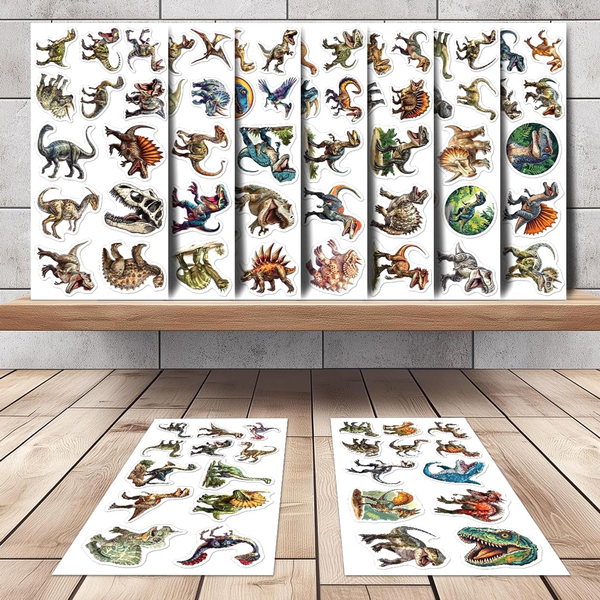 108 PCS Jurassic Dinosaur Vinyl Stickers, Waterproof Dinosaur Stickers for Kids Teens Girls Boys, Cool Dino Decals for Water Bottles, Laptops, Skateboards, Helmets, Scrapbooks