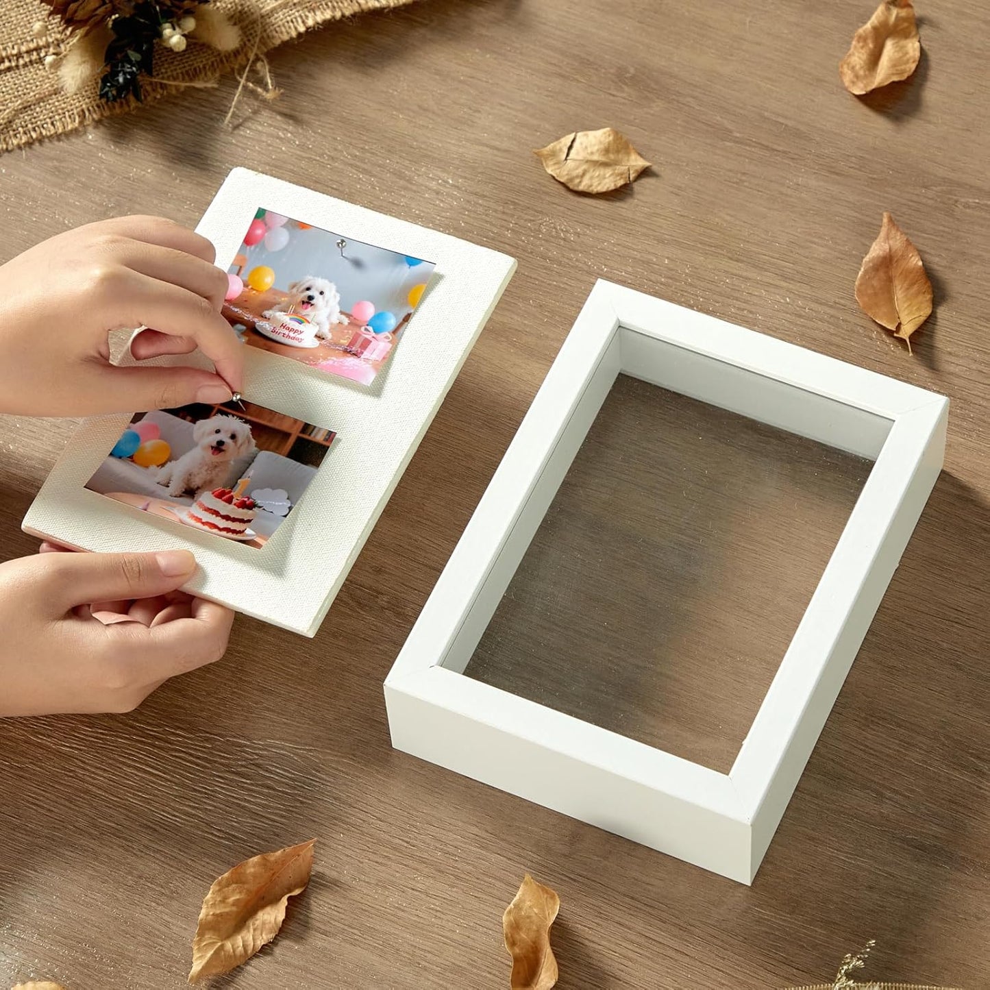 5x7 Mini Shadow Box Display Case Picture Frame with Soft Linen Back,Small Deep Black Shadow Box 5x7 for Flowers Medal Display Case Jersey pet Graduation Memorabilia Baby Ltems Crafts Photos