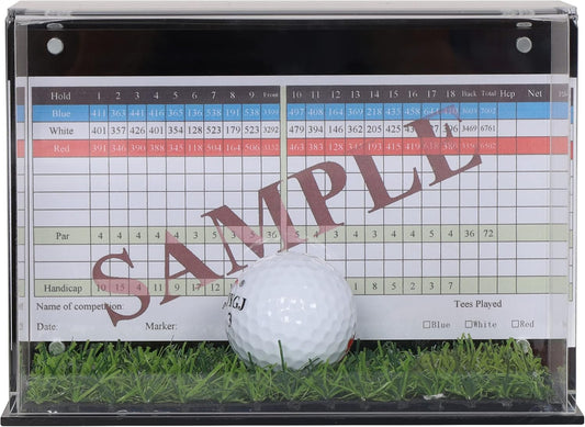 Golf Ball Display Case Stand with Turf Base