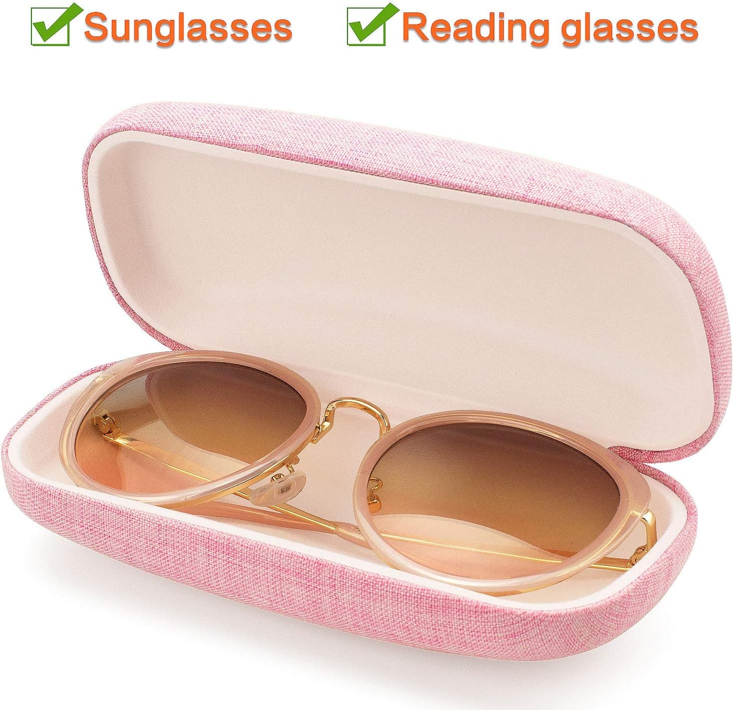 Vemiss Hard Shell Eyeglasses Cases, Linen Fabrics Protector Sunglasses Case, Large Glasses Case