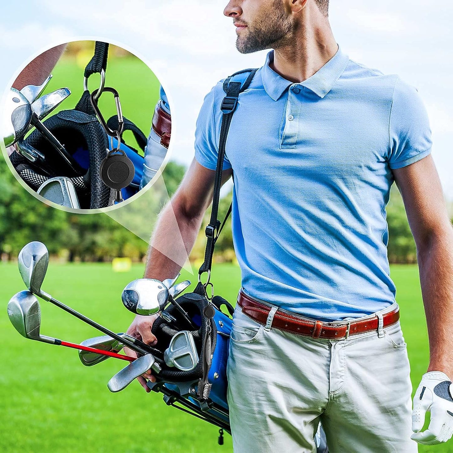 Skylety 3 Pieces Golf Club Groove Sharpener Retractable Brush and 6-Head Groove Sharpener Re-Grooving Tool and Cleaner for All Golf Irons Pitching, Sand, Lob, Approach Wedges, Utility Clubs(Black)