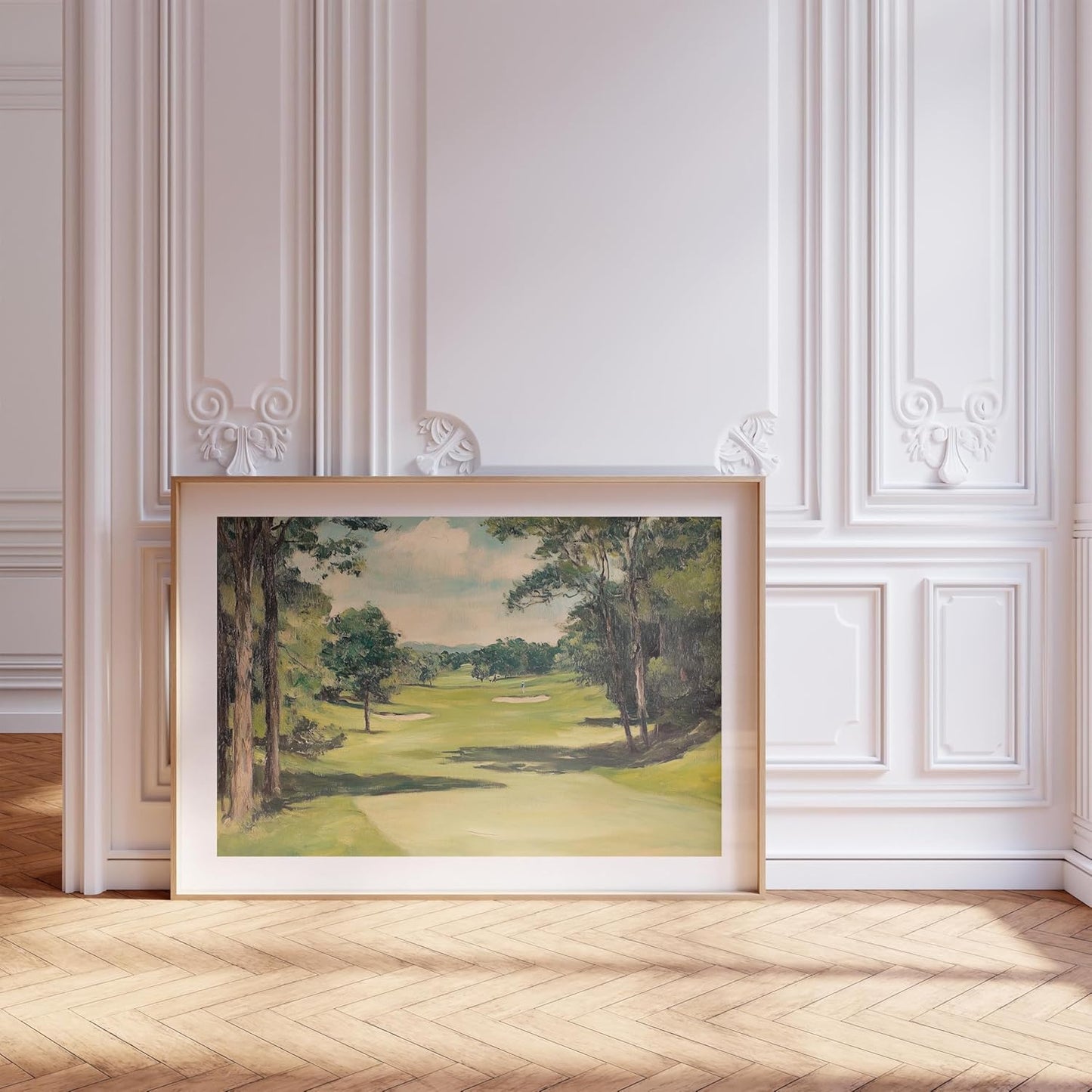 Vintage Golf Course Premium Giclee Fine Art Prints - Antique Style Golf Course Painting Posters, Golf Wall Art, Aesthetic Golfing Poster for Home Office Decor, Ready to Frame