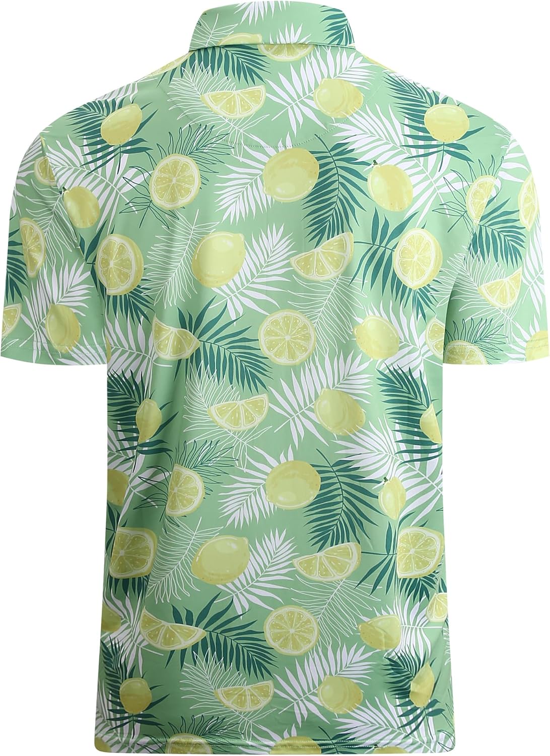 Alex Vando Mens Hawaiian Golf Shirt Moisture Wicking Digital Print Golf Shirts for Men