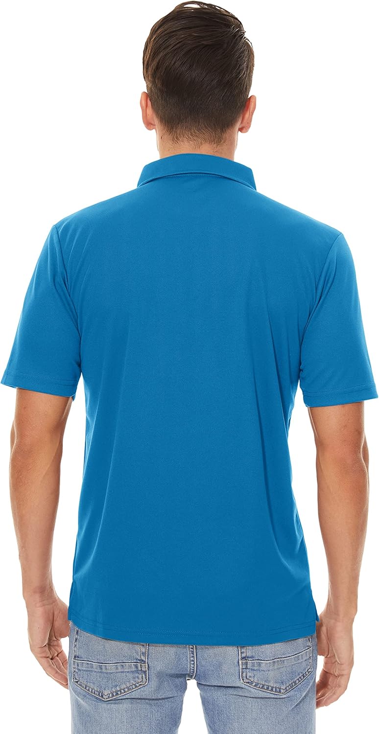 MAGCOMSEN Men's Polo Shirts 3 Buttons Casual Work T Shirts Quick Dry Short Sleeve Golf Shirt Pique Jersey Outdoor Performance