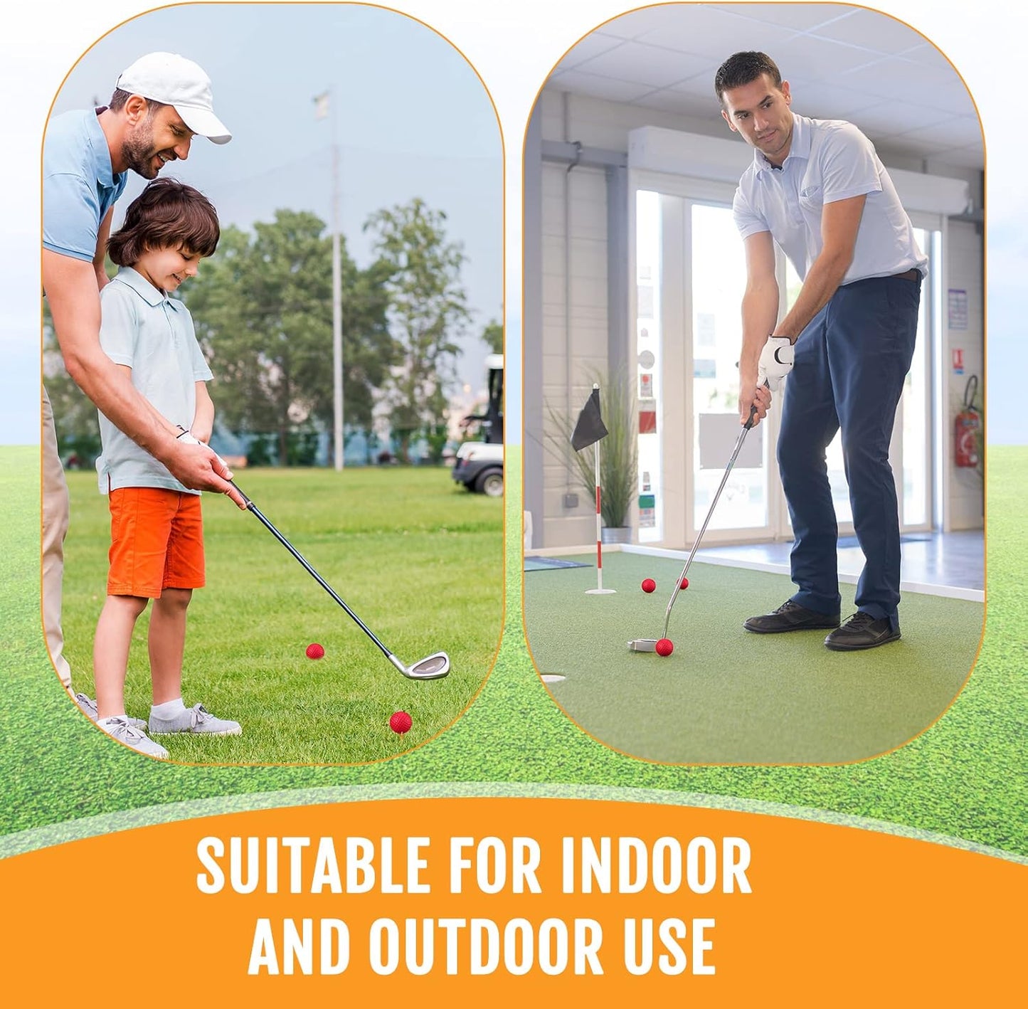 Junkin 80 Pcs Foam Golf Balls Rubber Practice Balls Realistic Feel and Flight Sport Training for Indoor or Outdoor Backyard Golf Training