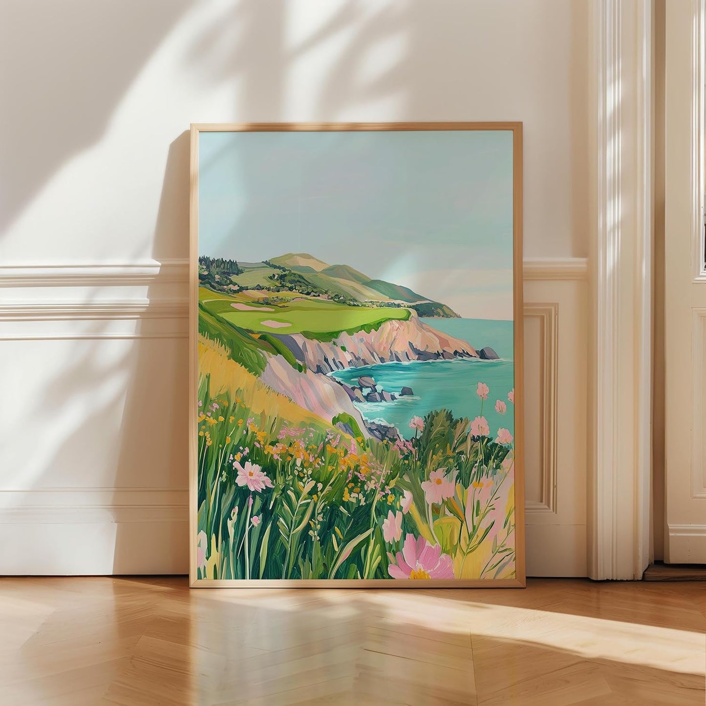 Golf Course Floral Pastel Art Print Posters - Premium Giclee Fine Art Prints - Golf Course Home Decor Posters, Golfer Art Prints for Home and Office Decor - Vintage Aesthetic, Ready to Frame