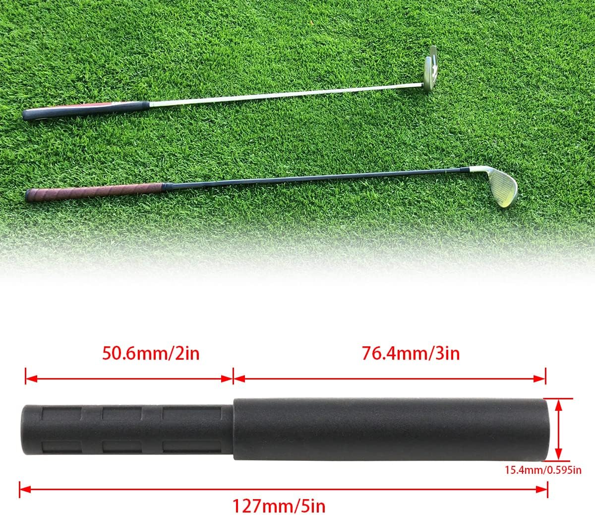 AYLIFU 0.49" - 0.595" Golf Club Extension Rod Club Shaft Extension Rod Extension Rod for Iron Wood Putter (2pcs)