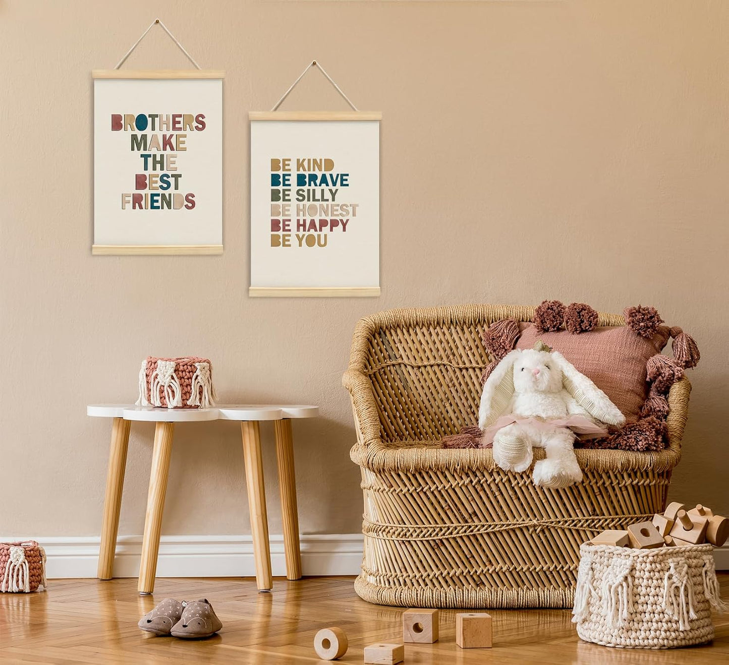 KDHTY Brother Make The Best Friends Sign,Boys Room Decor, Nursery Wall Decor,Playroom Sign for Nursery Toddler Baby Little Boys Bedroom Playroom Game Room,12x16 Inches,Set of 2