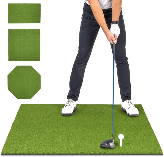 GoSports Elite Golf Hitting Mats for Indoor/Outdoor Practice – Choose Size – Turf Driving Range Mats for Golf Simulators and Practice