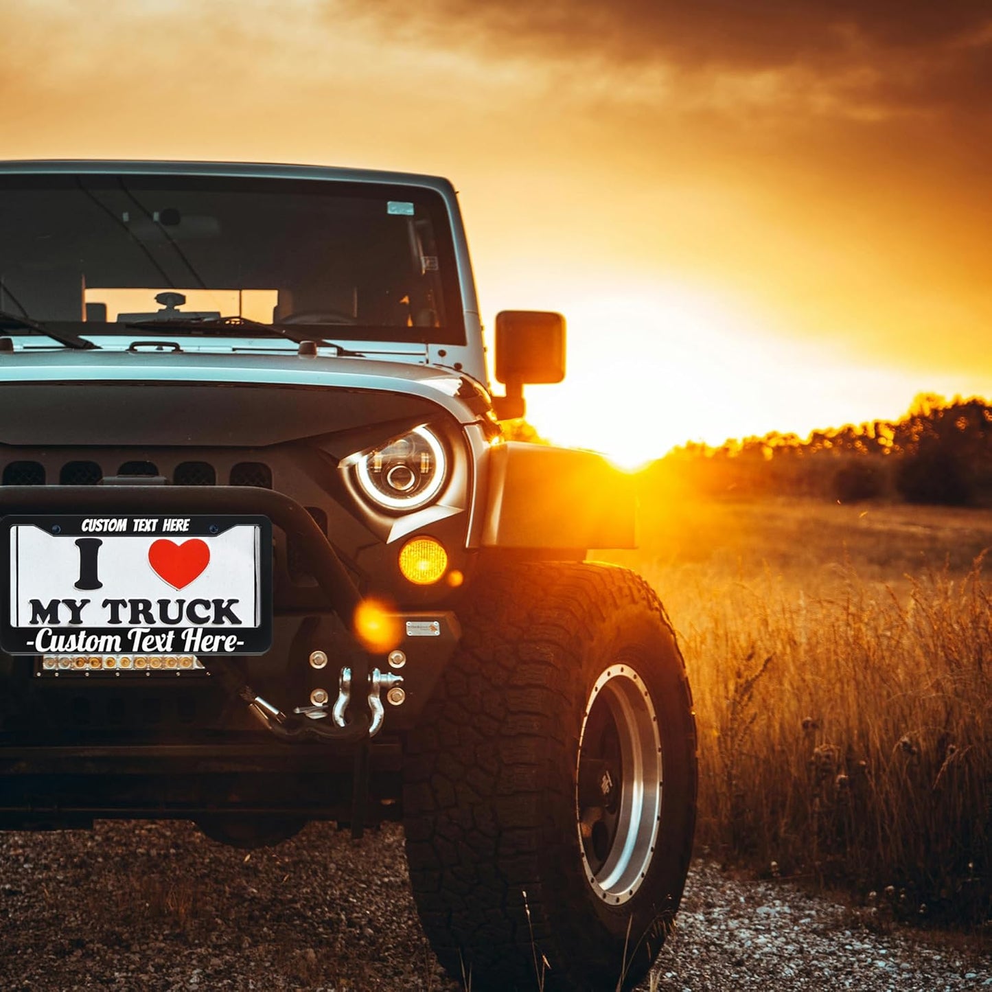 Custom Personalized Metal Engraved Standard Size License Plate Frame,Funny Car Auto Truck Message Plate Holder for Men Women,Silver Text (2 Round Hole)