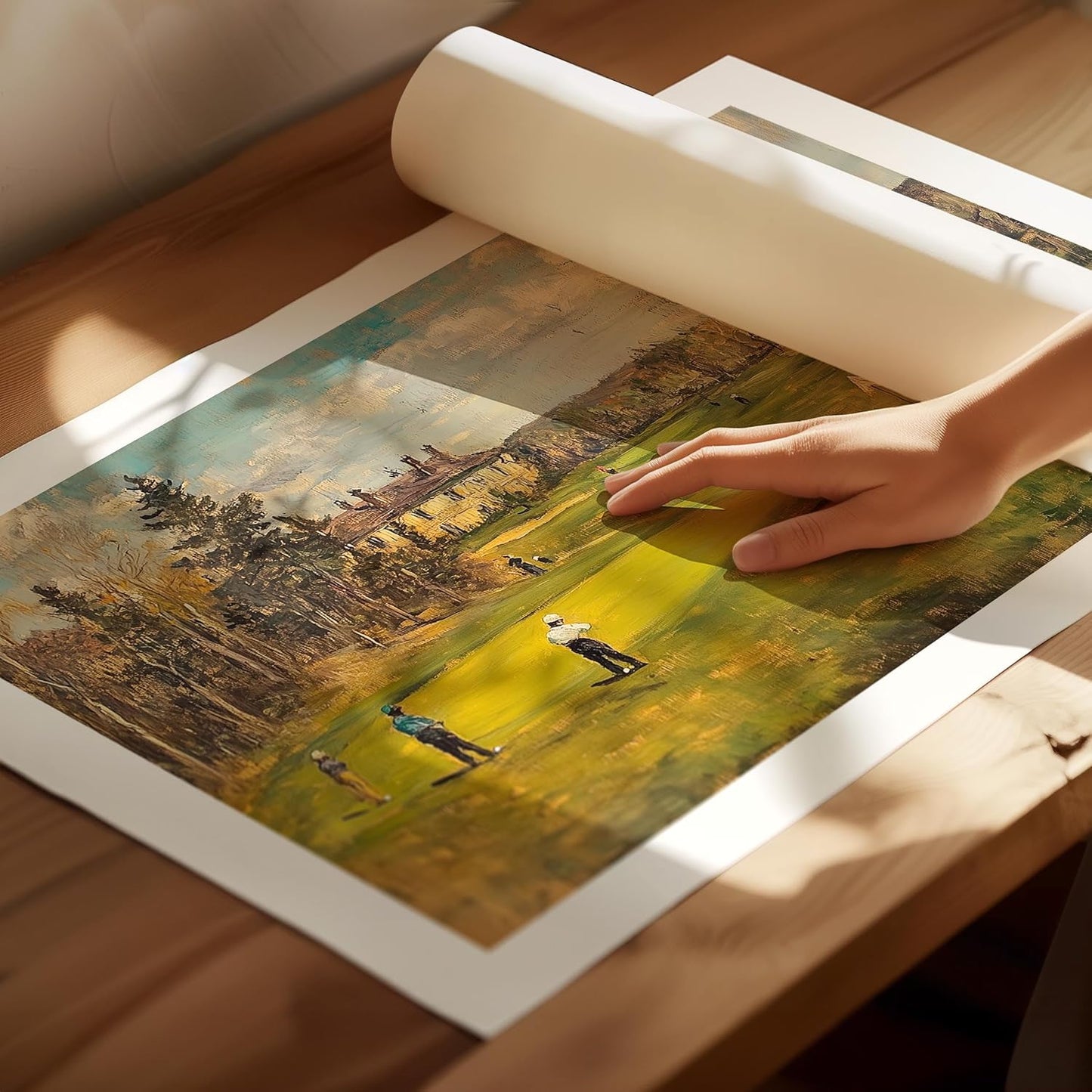 Vintage Golf Course Premium Giclee Fine Art Prints - Antique Style Golf Course Painting Posters, Golf Wall Art, Aesthetic Golfing Poster for Home Office Decor, Ready to Frame