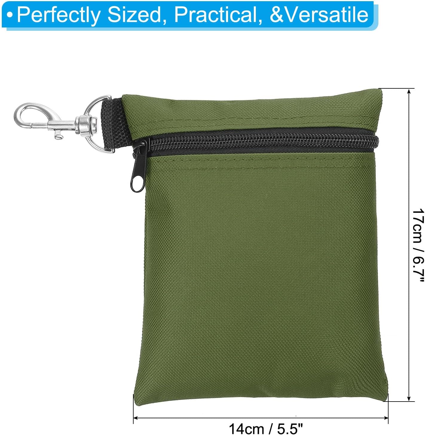 PATIKIL Golf Tee Pouch, Zipper Golf Ball Bag with Metal Lobster Claw Clip for Men Women Valuables Holder