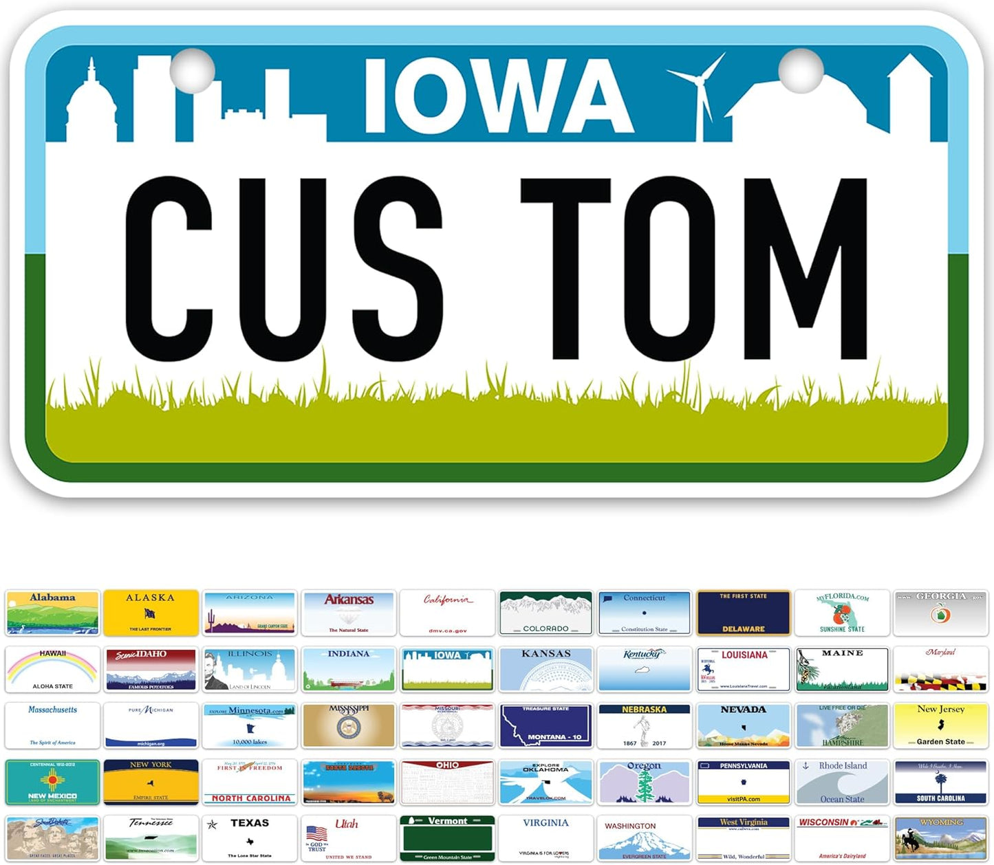 Mini License Plates, Personalized License Plates, Custom for Car, Bikes, ATV, Kids Car, Golf Cart, Jeep, 2x4 Inch, Rust-Free Fade Resistant Aluminum, USA Made by My Sign Center (Iowa)